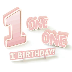 Pink "1st Birthday" Table Decorating Kit for Girls