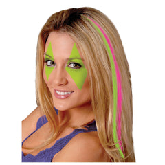 Neon Pink and Green Black Light Hair Extension