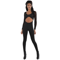 Sleek Black Halloween Catsuit L/XL