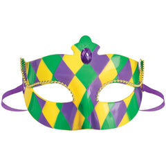 Vibrant Mardi Gras Harlequin Mask