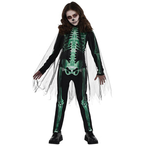 Glow Reaper Skeleton Halloween Costume for Girls - Child M (8-10)