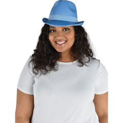 Light Blue Fedora Hat - One Size