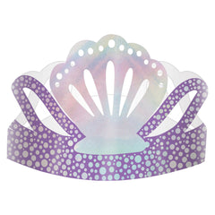 Shimmering Mermaid Cardstock Tiaras - 8 Pack