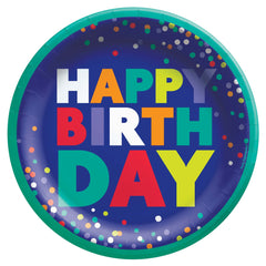 Bold Happy Birthday 6.75" Round Paper Plates