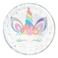 Magical 9" Iridescent Unicorn Party Plates