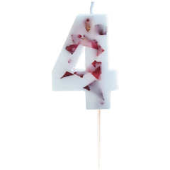 Ginger Ray Pressed Petal Number 4 Birthday Candle