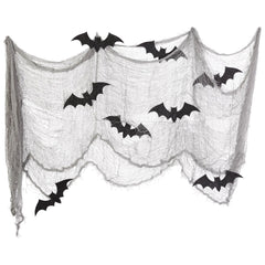 Halloween Bat Gauze Garland with Glitter Cutouts - 15 ft