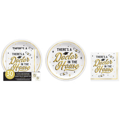 "There's a Doctor in the House" Graduation Party Plate Set - 30 Pack