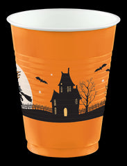 Vintage Halloween Printed Plastic Cups, 16oz, 25-Pack