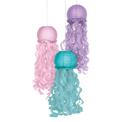 Shimmering Mermaid Jellyfish Paper Lanterns - 3 Pack