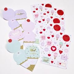 Valentine's Day Ice Cream Truck Card & Sticker Set