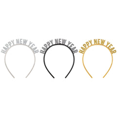 Glittery Happy New Year Headband Trio