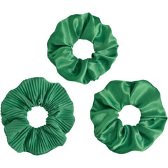 Festive Green Hair Scrunchies - 3 Pack