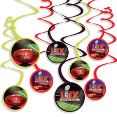Super Bowl LIX Spiral Hanging Decorations - Set of 12