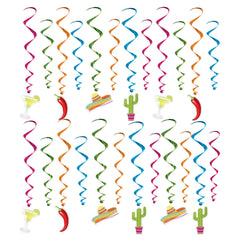 Fiesta Time Swirl Hanging Decorations Set - 30 Pack