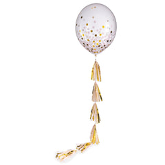 Pink and Gold Multi-Tassel Balloon Tail Accessory, 6-ft