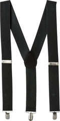 Classic Black Y-Back Suspenders - Adjustable, One Size