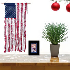 Patriotic Macrame Flag Wall Hanging