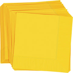 Sunshine Yellow Beverage Napkins - Pack of 50 - 5 In. X 5 In.