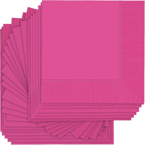 Bright Pink Luncheon Napkins - 6.5 in. - 50ct