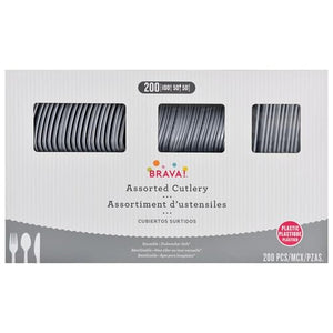 Elegant Silver Plastic Cutlery Assortment