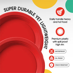 Little Gym - 9 In. Red Plastic Plates | 50 Ct.