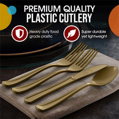 Heavyweight Assorted Metallic Gold Cutlery Set