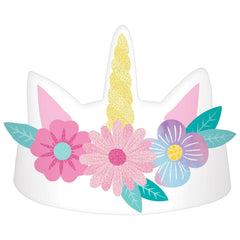 Little Gym - Unicorn Flower Crown with Horn Headband, Multi-Coloured, One Size, Wearable Accessories for Birthdays - 8 Ct.