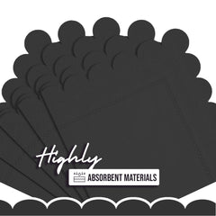 Black Scallop Beverage Napkins - 4.75 In. X 4.75 In. | 50 Ct.