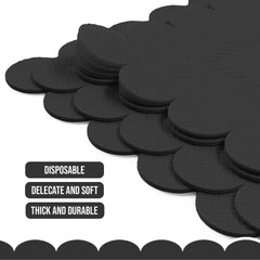 Black Scallop Beverage Napkins - 4.75 In. X 4.75 In. | 50 Ct.