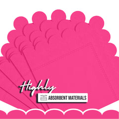 Cerise Scallop Beverage Napkins - 4.75 In. X 4.75 In. | 50 Ct.