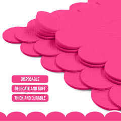Cerise Scallop Beverage Napkins - 4.75 In. X 4.75 In. | 50 Ct.