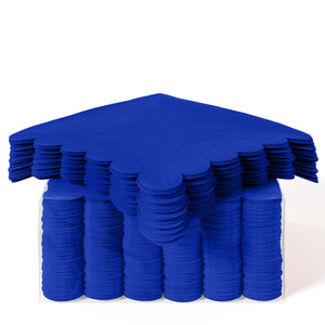 Dark Blue Scallop Beverage Napkins - 4.75 In. X 4.75 In. | 50 Ct.