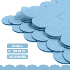 Light Blue Scallop Beverage Napkins - 4.75 In. X 4.75 In. | 50 Ct.
