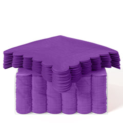 Purple Scallop Beverage Napkins - 4.75 In. X 4.75 In. | 50 Ct.