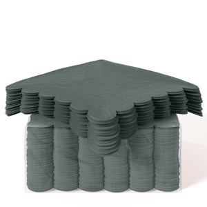 Silver Scallop Beverage Napkins - 4.75 In. X 4.75 In. | 50 Ct.