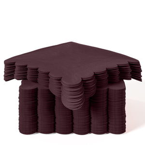 Brown Scallop Beverage Napkins - 4.75 In. X 4.75 In. | 50 Ct.