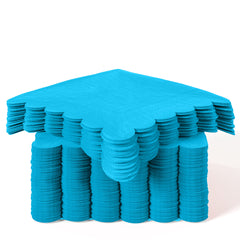 Turquoise Scallop Beverage Napkins - 4.75 In. X 4.75 In. | 50 Ct.