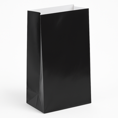 Black Paper Treat Bags - 12 Pack