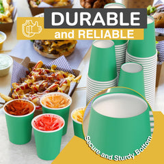 PMA - 9 Oz. Emerald Green Paper Cups | 50 Count