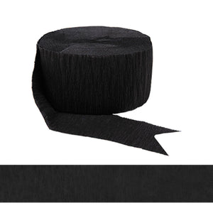PMA - Classic Black Crepe Paper Streamer - 81 Feet