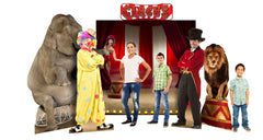 Circus Theme Backdrop Includes: (2691 Circus Lion, 2692 Circus Ring Master, Circus Backdrop and Header and 1480 Asian Elephant)