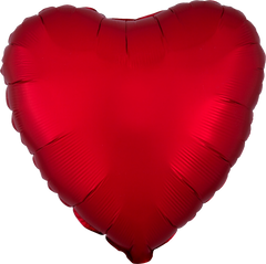 Heart-Shaped Satin Foil Balloon - Silver