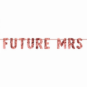 "Future Mrs." Sequin Banner Decoration, Rose Gold