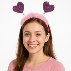 Valentine's Day Pink Heart Head Bopper