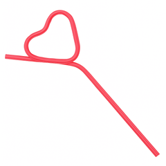 Heart-Shaped Silly Straws, Red, 10-Pack for Valentine's Day