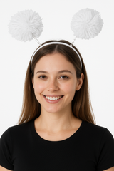 White Pom-Pom Head Bopper Headband