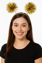 Gold Pom-Pom Head Bopper Headband