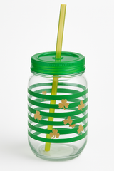 Shamrock Print Cup with Straw - St. Patrick's Day Edition