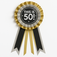Black & Gold "This is 50" Light-Up Award Ribbon